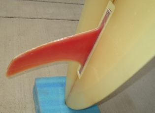 Fin of 1968 Bing Pintail Lightweight Vintage Surfboard