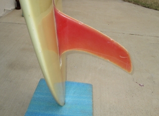 Fin of 1968 Bing Pintail Lightweight Vintage Surfboard