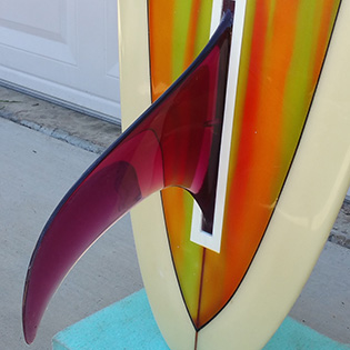 Fin of 1969 Hansen Transition  Vintage Surfboard