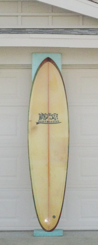 Deck of 1970 Wind an Sea Surfboards, Vintage Surfboard