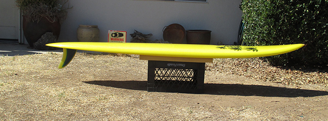 Sideview of 1976 Steve Moret Vintage Surfboard